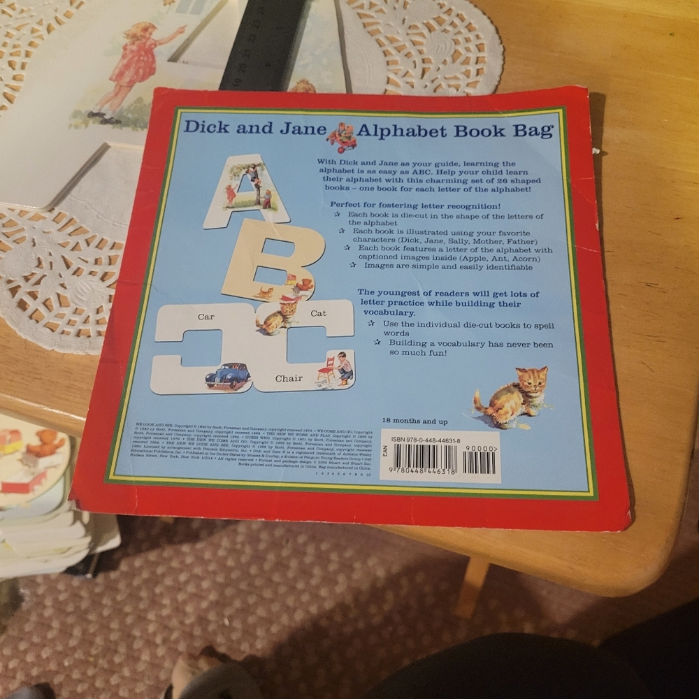Vintage Style Dick & Jane Alphabet Book Bag